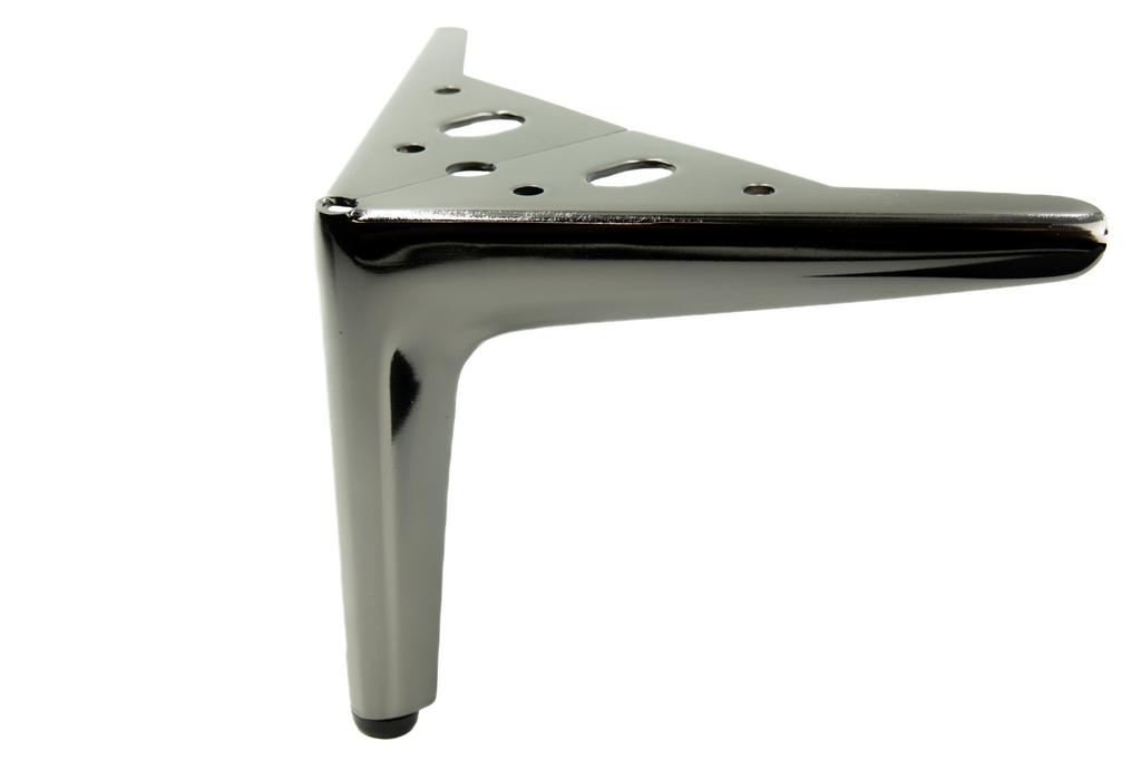 Set of 4 furniture legs Anchor Elegant black chrome height 12 cm