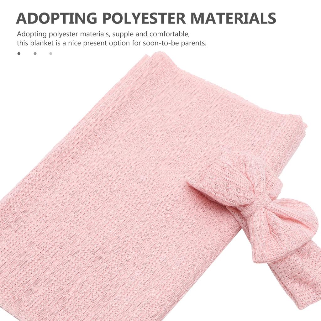 1Set Baby Swaddle Blanket Anti Shock Wrap Newborn Swaddles for Boys Girls Stretchy Receiving Blanket Headband Set