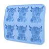 6 Cavity Mini Highland Cow Ice Cube Mold Silicone Reusable 3D Ice Tray for Whiskey Cocktail Beer
