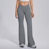 High-Waisted Cross-Back Seamless Yoga Pants Women Quick-Dry Nylon Leggings Flared Wide-Leg Fitness Trousers