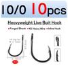 10PCS/Bag 4X Strong Live Bait Hook 3/0 - 11/0 Heavy Duty Saltwater Single Jig Fishhook for Deep Sea Boat Fishing