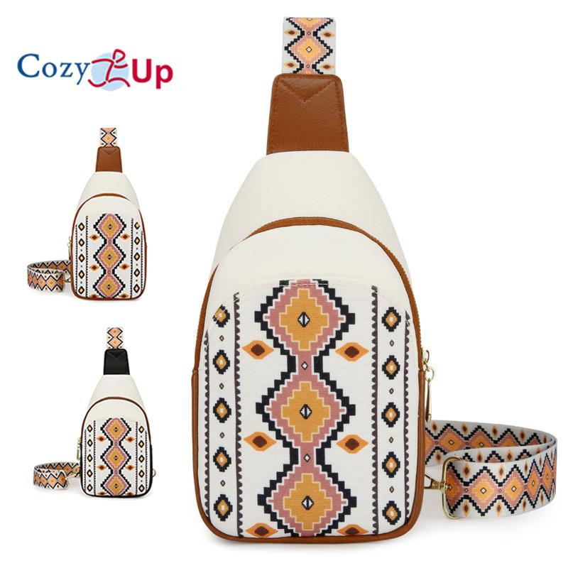 Bohemian Ethnic Style Backpack, All-match Texture Messenger Bag, Large-capacity Plaid Square Bag