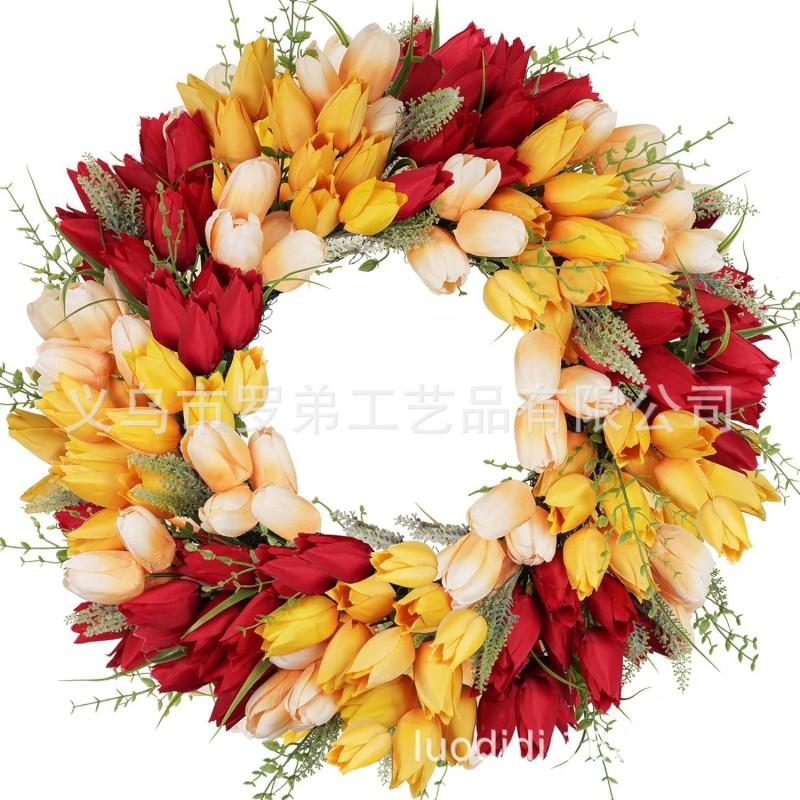 Artificial Flower Wreath Easter Valentines Day Decor Hotel Restaurant Door Hanging Decoration