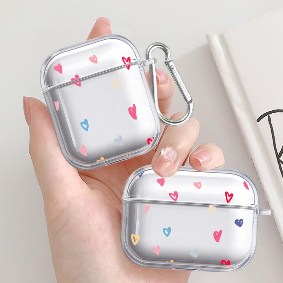 Case For Airpods 3 Pro 4 1 Pro2 Pro3 2 Clear Earphone Cases Cover Colorful Cartoon Love Heart