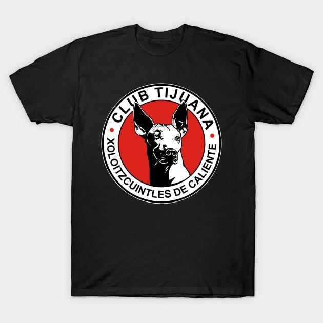 Мужская черная футболка с принтом Xolos Club Tijuana Печать на бумаге для трансфера без вырезания Хлопковая футболка S чёрный