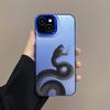 Cool Black Pythons Phone Case for iPhone 15 16 Pro Max 15 16 Plus 11 12 13 Mini 14 Pro Max Snake Colorful Silver Laser Back Case