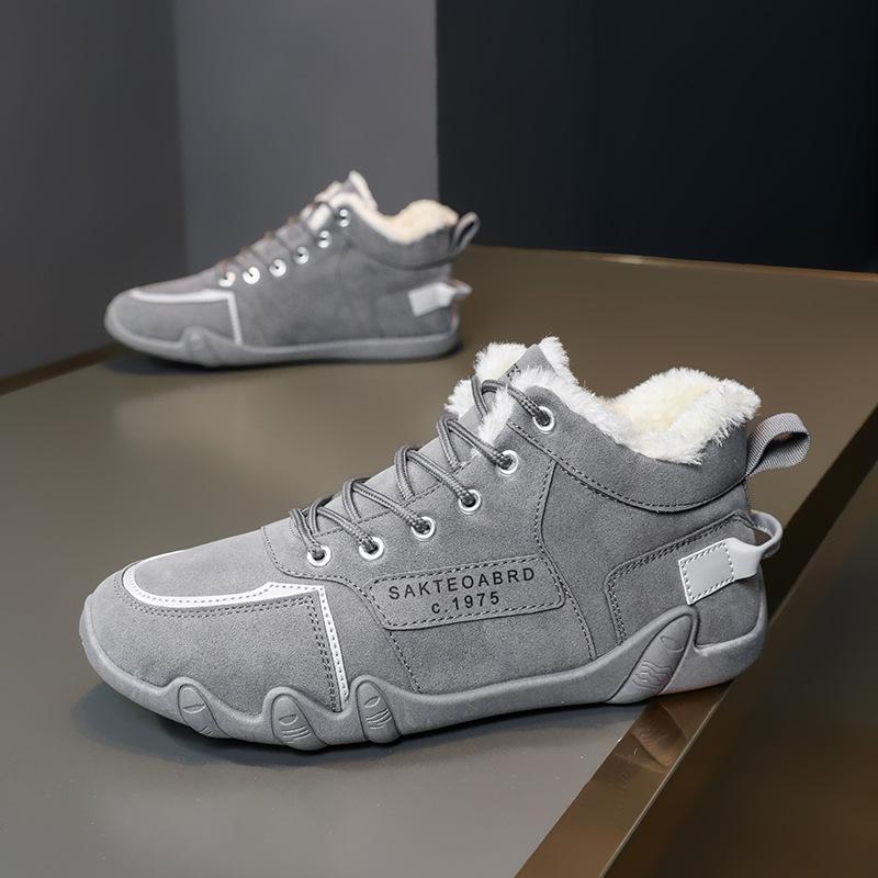 

Autumn and winter men s shoes 2025 new winter velvet warm cotton shoes tooling snow boots sports high-top casual Martin boots 44