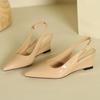 Slope Heel High Heels Women's Empty Wedge Sandals 2026 Summer New French Temperament Pointed Women's Shoes