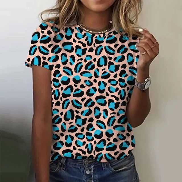 Sexy and Fashionable Leopard Print Casual Short Sleeved Street Women's T-shirts