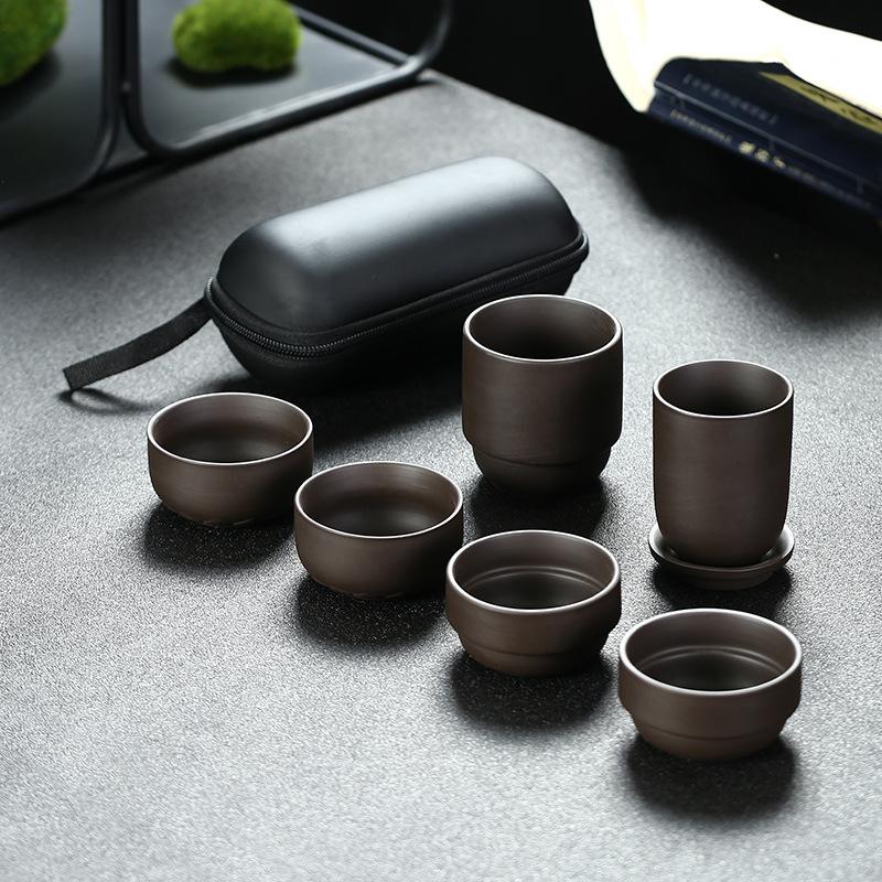 

Purple Sand Concentric Cup Travel Tea Set Combination Portable Ceramic Teapot Kung Fu Kuaike Cup Holiday Gifts