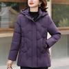 Plus Size Middle Age Women Winter Coats Hooded Elegant Thick Warm Embroidery Parkas Female Jackets