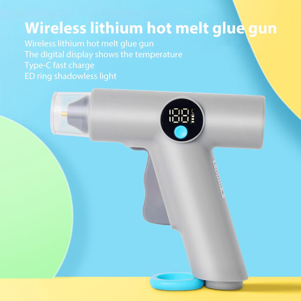 25W Digital Display Wireless Electric Hot Melt Glue Gun handmade Rechargeable Glue Gun With 22pcs Glue Stick DIY Craft Tools