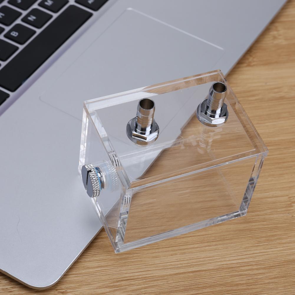 200ml Clear Water Tank Reservoir G1/4 2 Thread Mini Square Water Tank 5mm Thickness for PC Liquid Cooling System Accessories