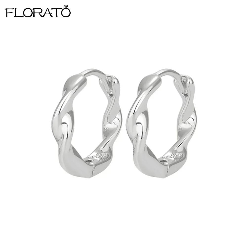925 Silver Ear Needle Simple 10/15/25mm Hoop Earrings for Women Round Dangle Gold Earrings Fashion Korean Jewelry