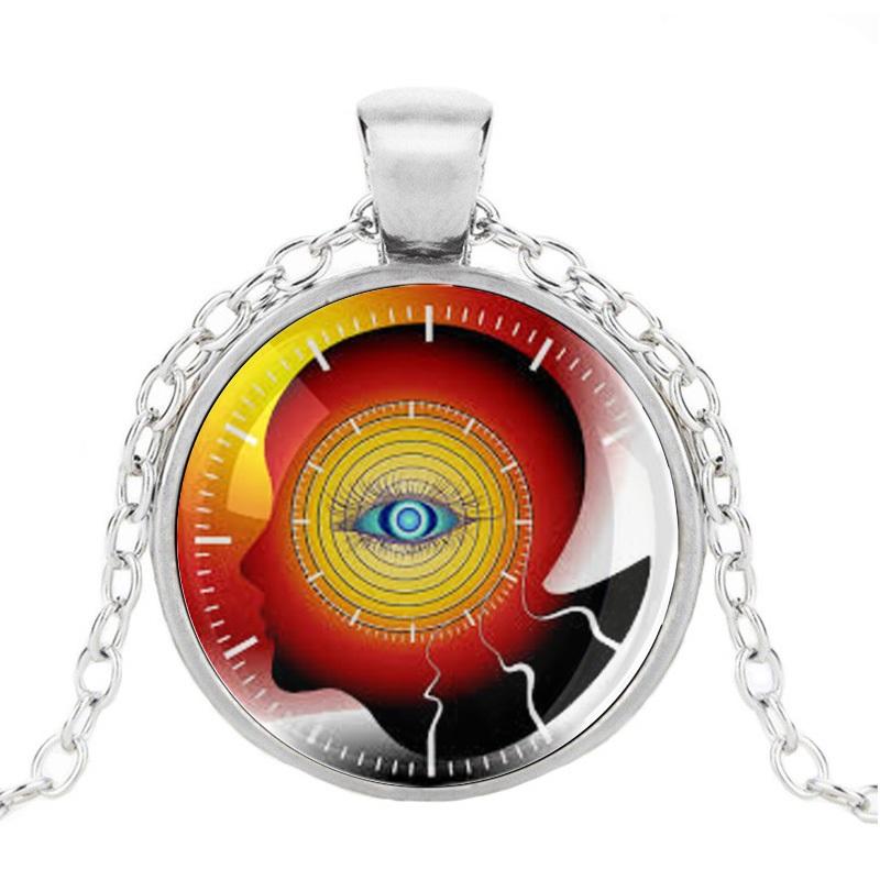Bunter 3D Hypnose-Strahl Halskettenanhänger Lustiges Schwindelsymbol Selbsthilfe Hypnose Für Hypnotiseur Schlafrequisiten Hypnotisch