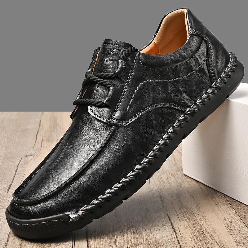Leather Men Casual Shoes Outdoor Leisure Walk Men Moccasins Handmade Shoes Retro Style Business Shoes Big Size 48