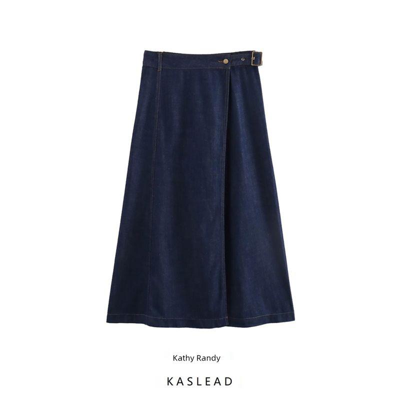 Kaslead New Arrival Women's Clothing Fashion Style Fashion All-Match Casual Denim Sarong Skirt 7956454