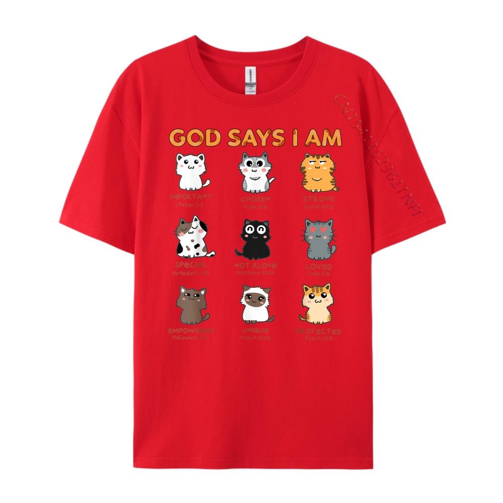 God Says I Am Kitten Cat Funny Cats Bible Verse Christian Funny T Shirts High Quality S