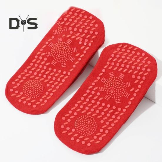 1 Pair Heated Socks 24 Hours Keep Your Feet Warm Silicone Soles Mid-tube High Elasticity Solid Color Sport Socks Cold Weather Cozy Socks