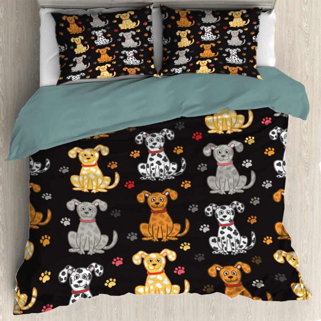 Group Of Dogs Duvet Cover Sets For Kids Teens Boys Girls Lightweight Bedspread Cover Room Decor Family Type Species Bedding Set
