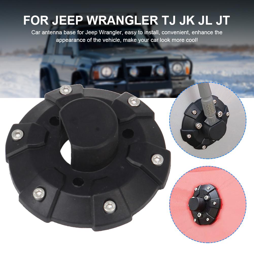 Aerial Mounting Holder Car Radio Antenna Base Car Radio Antenna Base Cover for Jeep Wrangler TJ JK JL JT 1996-2023
