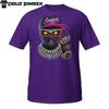 Gangsta Mask T-Shirt – Neon Urban Woman with Chains and Middle Finger