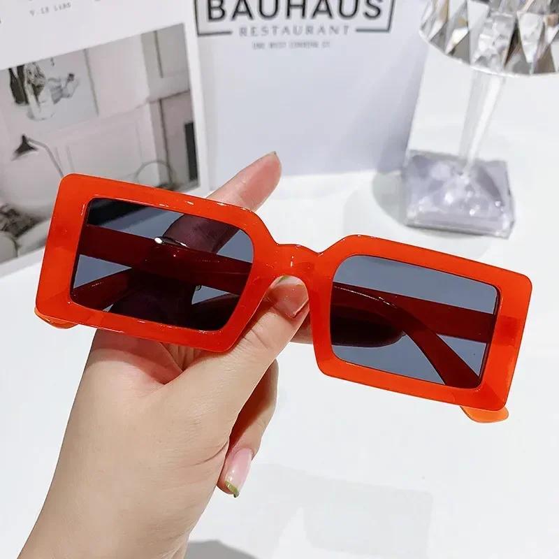 Rectangle Frame Sunglasses Women's Stylish Jelly Color Sun Eyeglasses Summer Y2k Travel Eyewear UV400    Latest