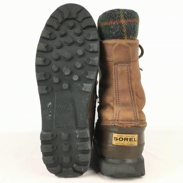 Sorel Rozmiar 5 (Około. 22.023.0cm) Vintage Wyprodukowane w Kanadzie Skórzane Śniegowce z Wkładką Brązowe(UŻYWANY)