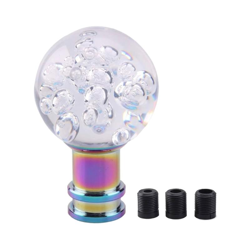 Universal Crystal Acrylic Gear Shifter Knob With 3 Adapters Ergonomic Design For Manual Automatic Transmission Vehicles
