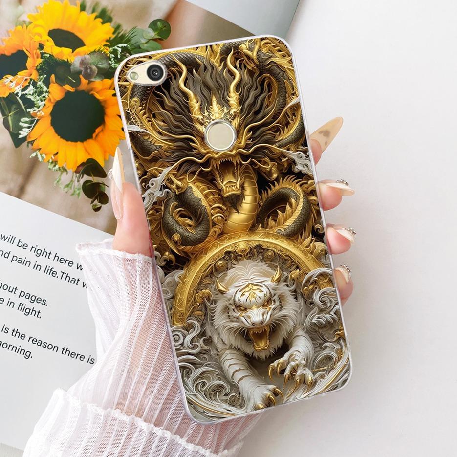 For Huawei P8 Lite 2017 Case Honor 8 Lite Cute Lion Fashion Painted Cover Soft Silicone Phone Case For Huawei P9 Lite 2017 Shell