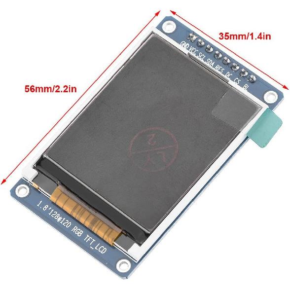 Bewinner 1.8inch LCD Display Module, TFT Screen Module 128 x 160 Resolution Onboard Driver ST7735 SPI Interface, Full-Color LCD Screen Display
