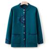 Grandma Clothing Autumn and Winter Knitted Sweater Round Neck Tang Clothing Jacket Women's Middle-aged and Elderly Mother Clothing