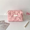 Bow Solid Color Cosmetic Bag ,Women's Cosmetic Bag, Travel Cosmetic Bag
