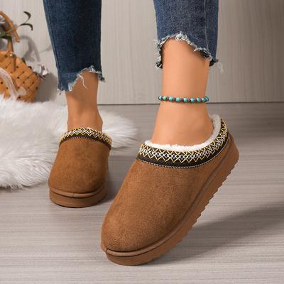 2025 New Women Slippers Comfortable Outdoor Slides Women Trend Covered Half Mop Warm Slippers Winter Warm Thick Sole Shoes Women