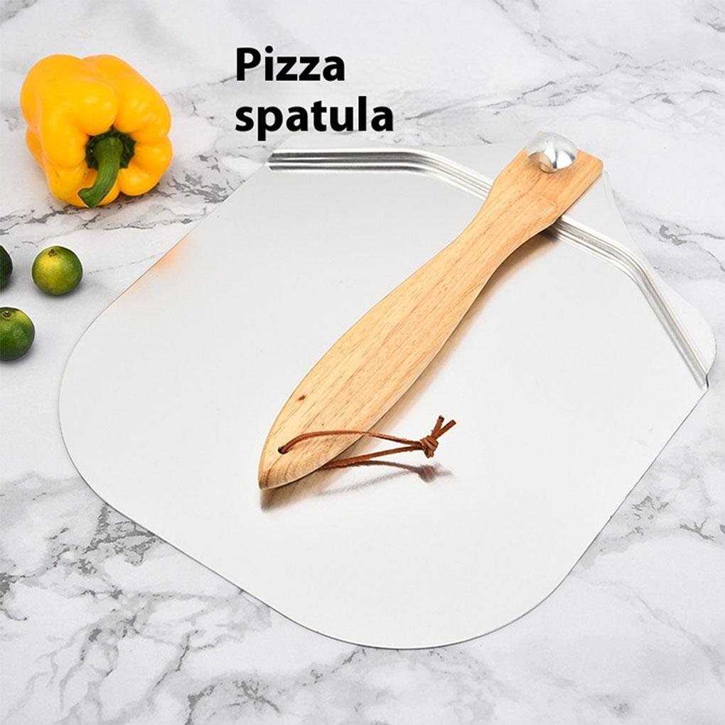 Cake Spatula Baking Tool Sturdy Wooden Handle Easy To Store Wooden Handle Transfer Pizza Spatula