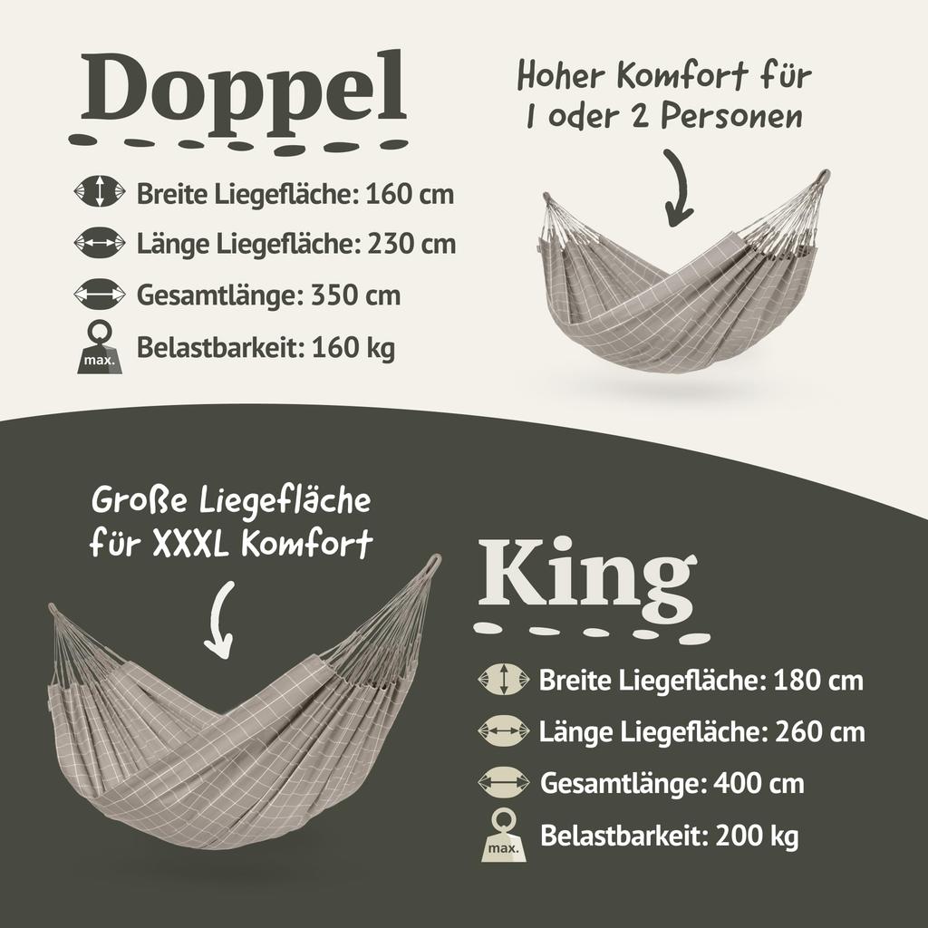 La Siesta Hammock Family Size Brisa for People Outdoor Camping Indoor Family Almond Classic Hammock Brisa Kingsize Almond [La Siesta] 1-3 BRH18-W6