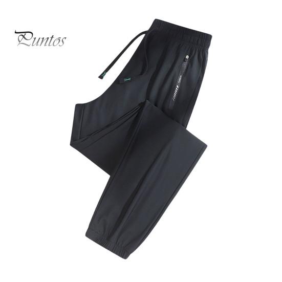 

Мужские и женские повседневные брюки с карманами весна-лето эластичный пояс затягивающийся шнурок быстросохнущие дышащие спортивные брюки для бега тренировочные брюки спортивные штаны L чёрный