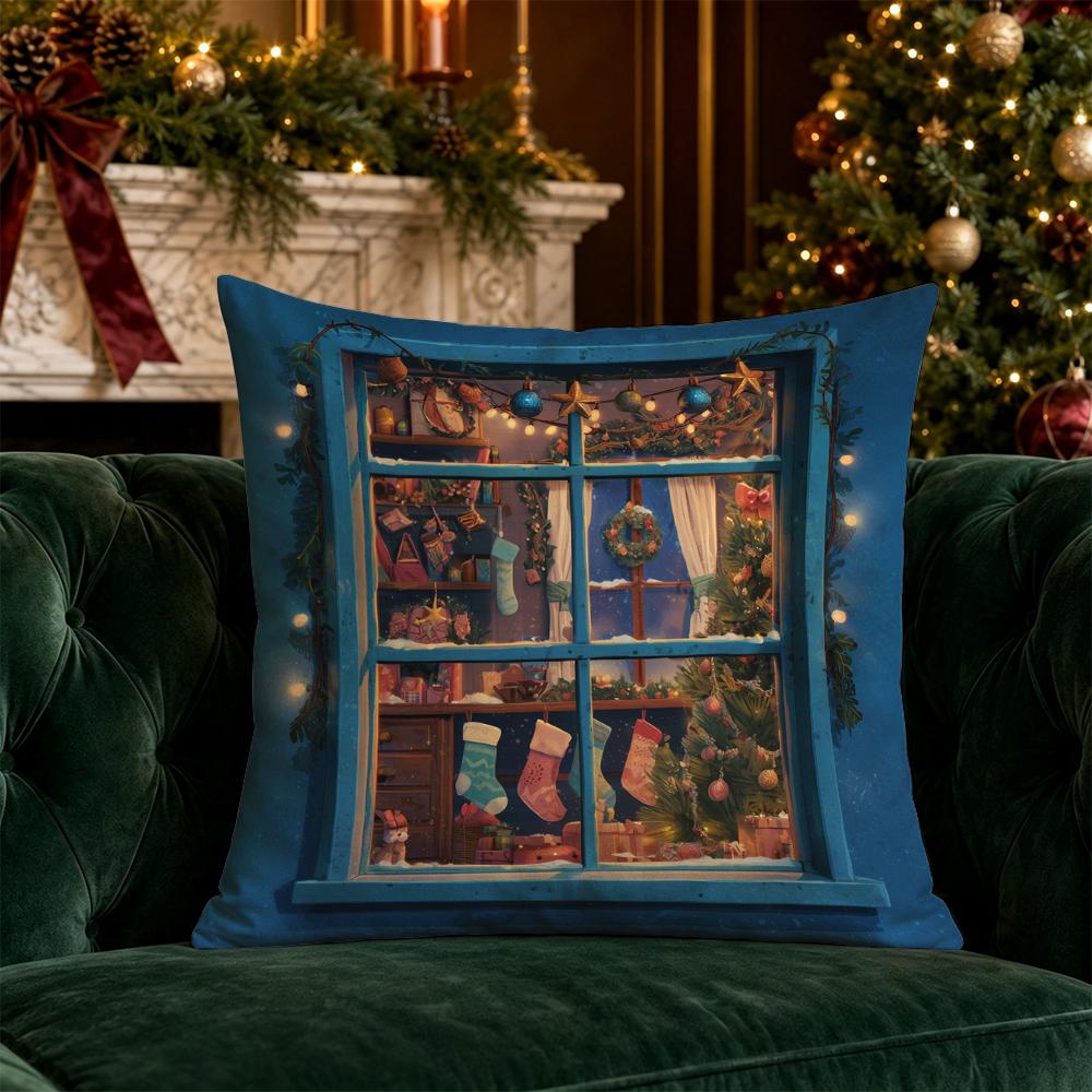 Christmas Throw Pillow Covers Pattern Cushion Cover Suitable for Sofa Bedroom Car Pillow Cover