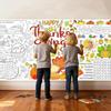 Thanksgiving Giant Coloring Poster, Paper Fall Turkey Themed Tablecloth for Party, Family Activities Games Crafts Gifts Decorations, 30 x 72 Inches
