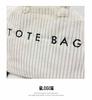 Women's 2025 Fashionable Corduroy Tote Bag with Letter Embroidery - Trendy Single Shoulder Handbag
