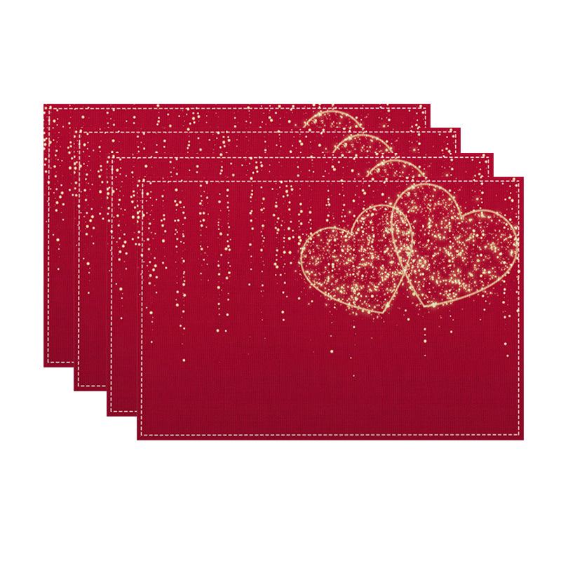 

Льняная салфетка на День святого Валентина - Термостойкая, коврик для западной кухни для романтической атмосферы. 30CM x 45CM