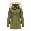 2024 Autumn/Winter Women's Thick Lambswool Cotton Jacket with Removable Hood and Fleece Lining