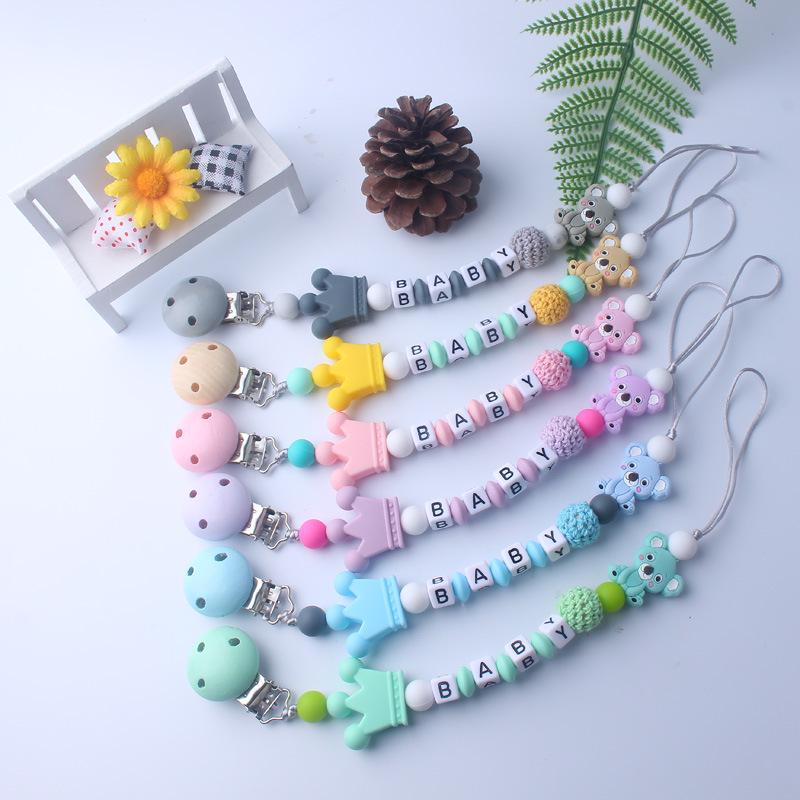 Baby Pacifier Clips Pacifier Chain Holder for Baby Teething Soother Chew Toy Clips