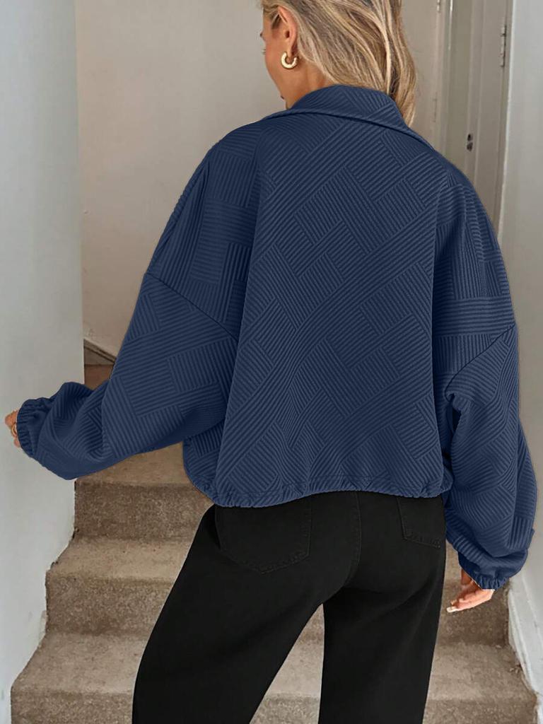 Fall Winter High Neck Zipper Drawstring Pocket Women Loose Baseball Jacket Coat
