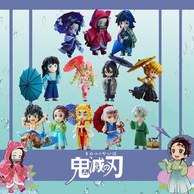 Demon Slayer Kimetsu No Yaiba Plum Rain Blind Box Shinobu Giyuu Mitsuri Pvc Collectible Figure Desktop Ornaments Model Toys Gift Random Trendy Mystery