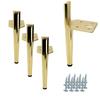 Set of 4 Furniture Legs Pin Gold Chrome Designer Leg 15 Cm