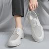 Fashion Summer New Designer White Air Mesh Breathable Thick-soled Height Increasing Shoes For Men Formal Wedding Prom Dress Footwear