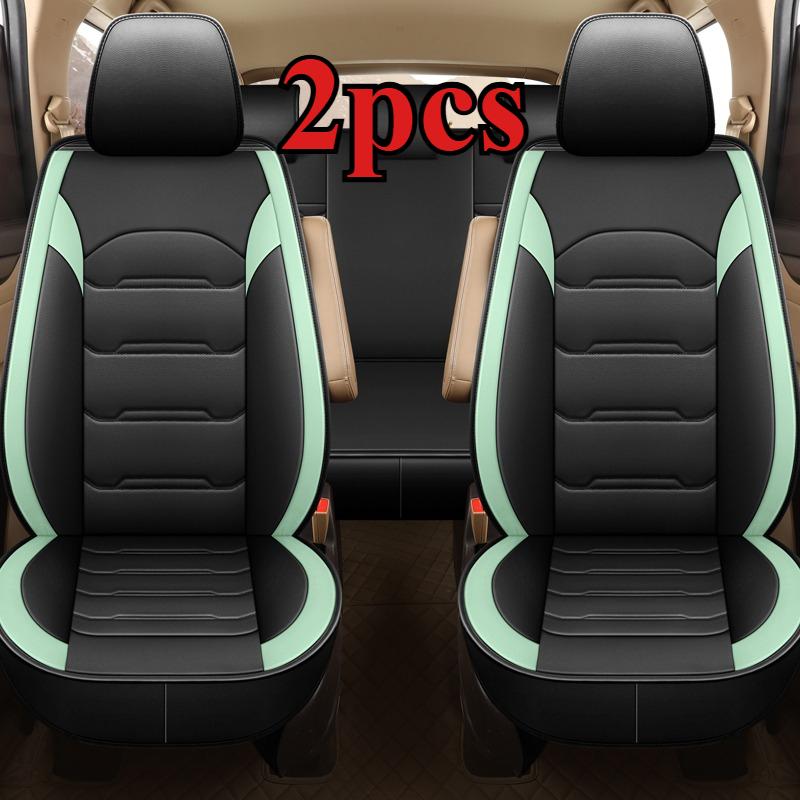 All-inclusive Fashionable Car Seat Covers with Pu Leather, 2 Pieces Suitable for Most Cars To Resist Wear and Tear and Scratches