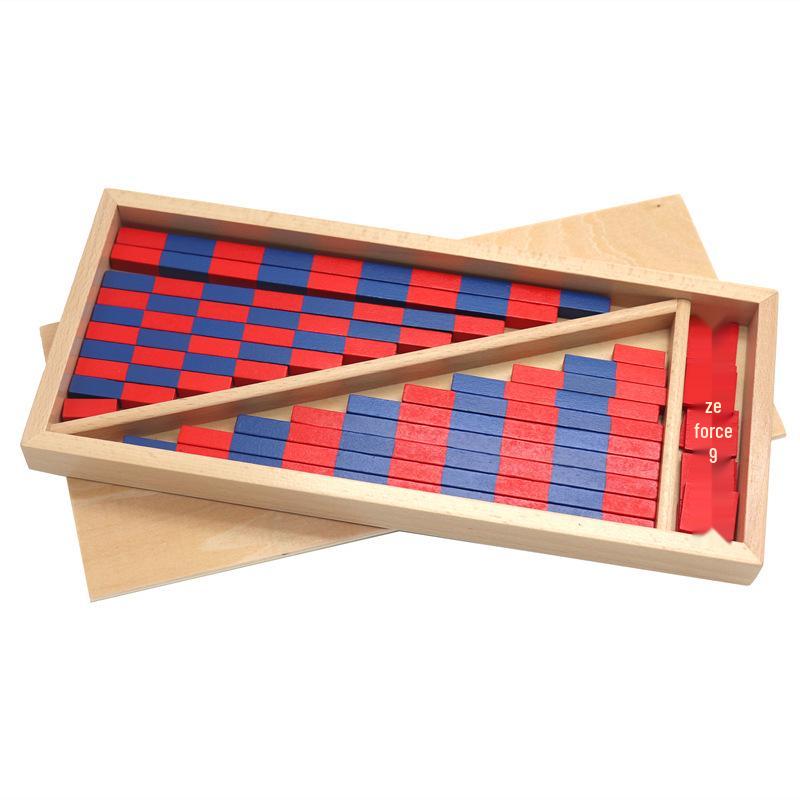 Montessori Math Teaching Aids: Small Wooden Red & Blue Number Rods for Number Concept Cognition and Education