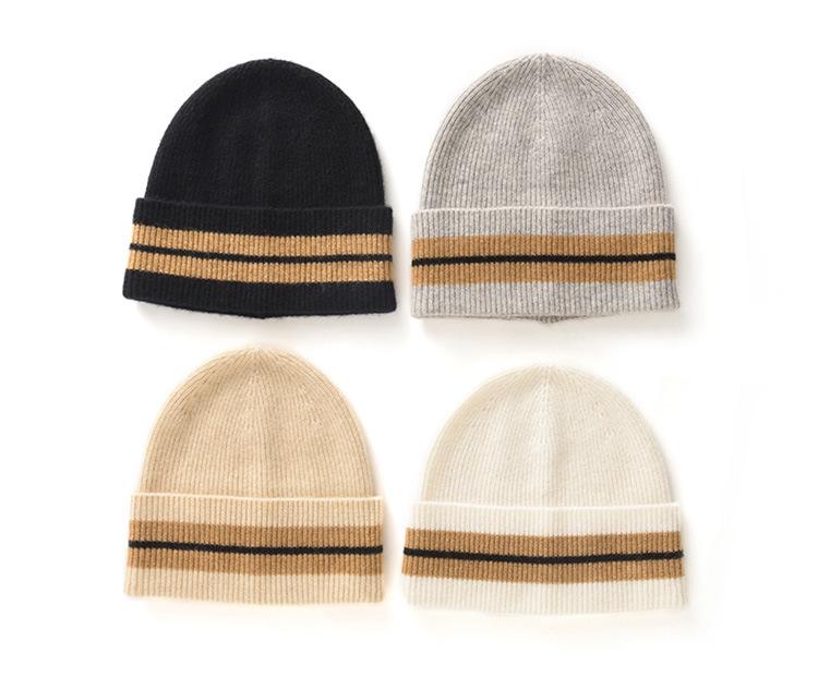 Unisex 100% Pure Cashmere Winter Beanie - Warm Knit European and American Style Slouch Hat
